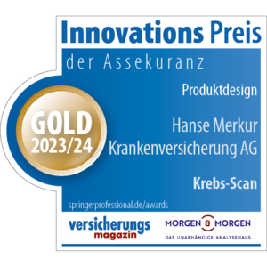 Innovationspreis der Assekuranz 2023/24: Gold für Produktdesign – HanseMerkur Krebs-Scan